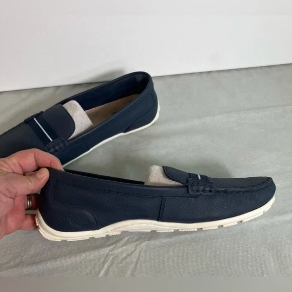 Clarks Dameo Vine Navy Blue Leather Penny Loafer Women Size 9M - Picture 12 of 16